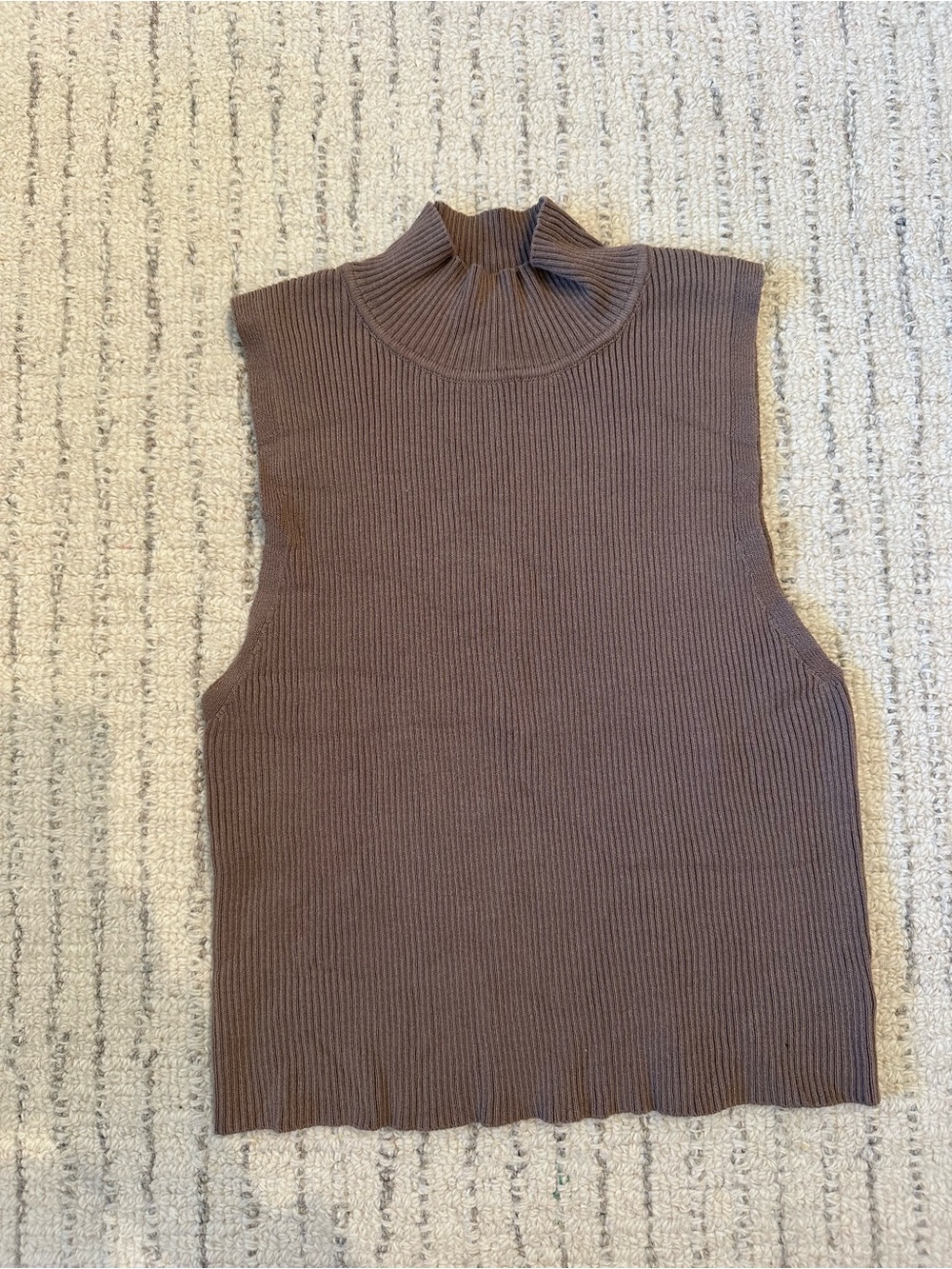 Cider Brown Ribbed Knit Turtleneck